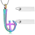 thumbnail image 4 of Cross Fish hook Urn Necklace for Ashes for Men Women Cremation Jewelry Pendant Fishing in Heaven Memorial Keepsake Ash Holder, 4 of 6