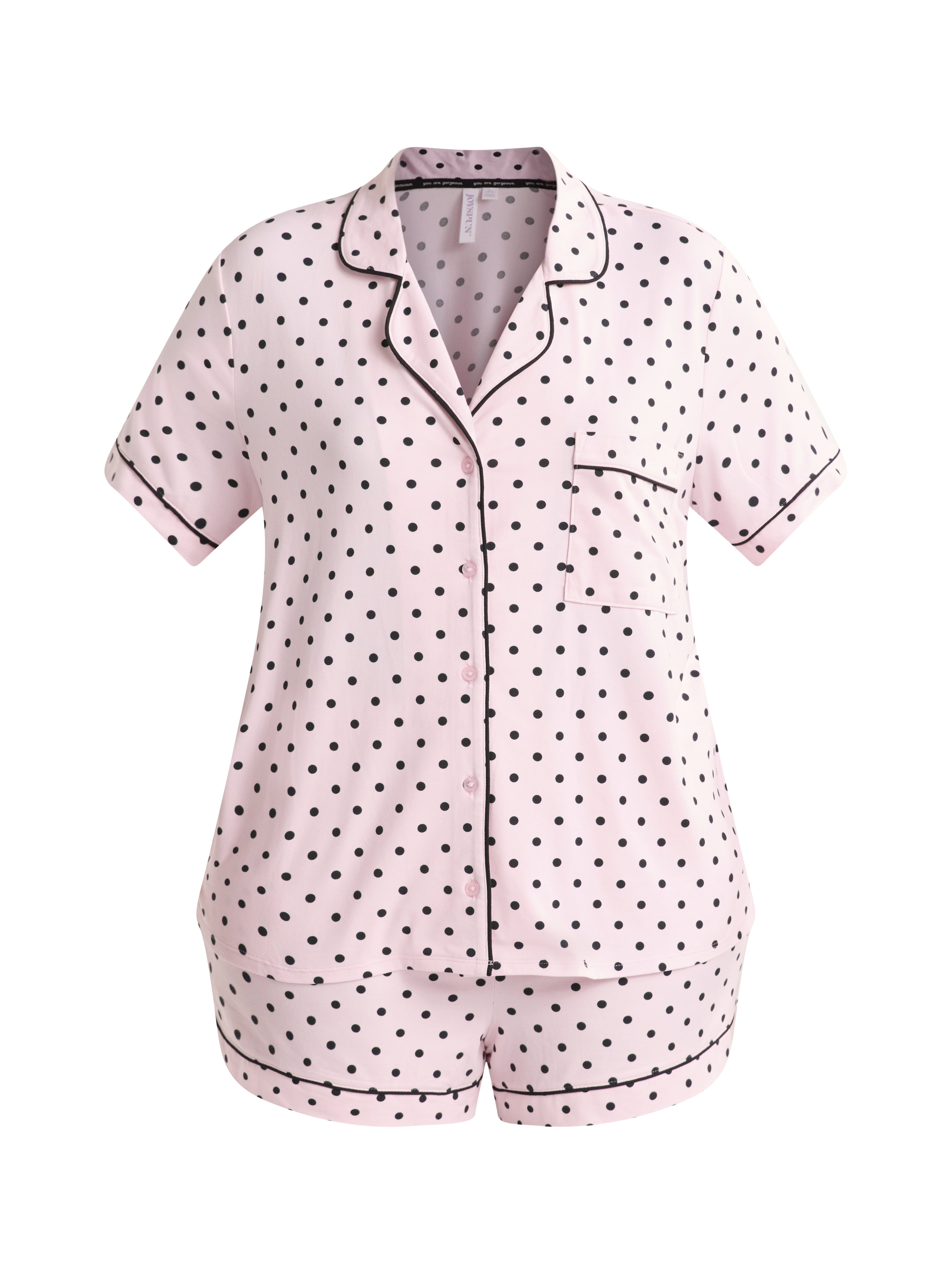Joyspun Women's Dreamy Soft Collection Notch Collar Top and Shorts Pajama Set, 2-Piece, Sizes XS-3X