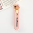 thumbnail image 1 of Cute Mini Pink Brown Capybara Utility Knife Portable Paper Cutting Knife Retractable Knife Stationery for Student, 1 of 4