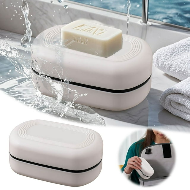 Bathroom Products Soap with Lid Double Soap Travel Holder Portable Drain Storage for Home Use Ideal for Kitchen and Dormitory Versatile Soap Rack for Travel and Everyday Use