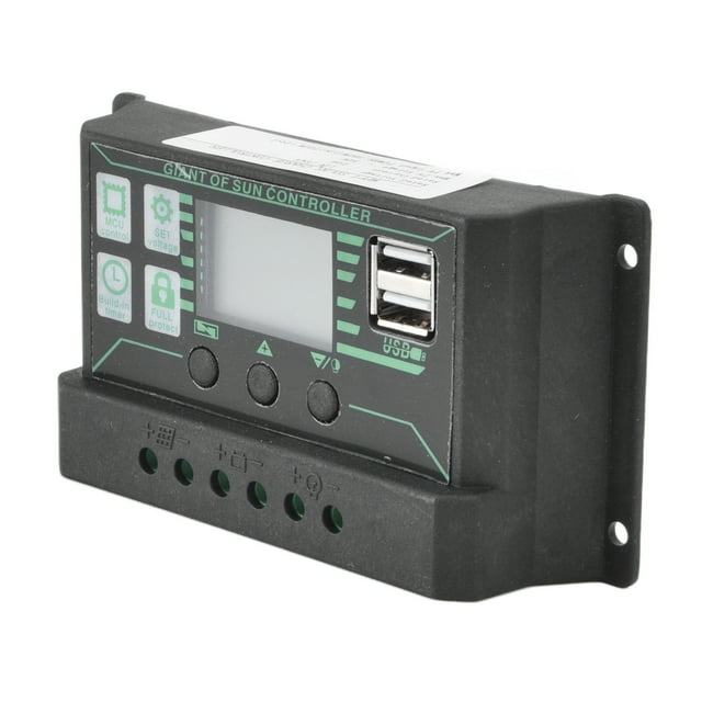 Solar Controller, Adjustable PWM Solar Regulator LCD Display Auto Identification For Solar Panel 10A,20A,30A