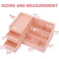 thumbnail image 6 of Pink Makeup Organizer with Drawers, Large Capacity Cosmetic Storage for Vanity or Bathroom Countertop, Multi-Compartment Organizer for Skincare, Lipstick & Palettes, 1 Pack, 6 of 8