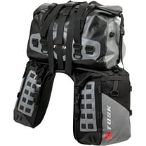 Tusk Highland X2 Rackless Luggage System W/Medium Dry Duffel Tail Bag Standard Heat Shield W/ Extension Plate Black/Grey