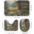 thumbnail image 3 of Brebasf Rustic Fall Duck Cabin 4 Pcs Waterproof Shower Curtain Set,Watercolor Hunting Theme Wood Boarded Farmhouse Mallard Ducks with Waterproof Toilet Cover Shower Mat Rugs, 3 of 8