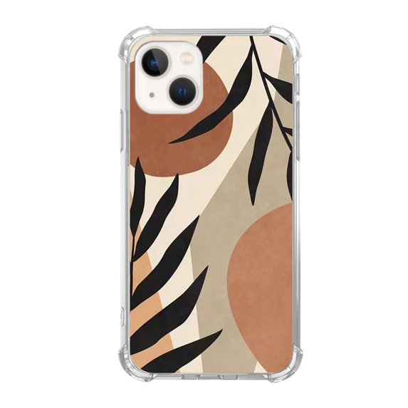 Boho Plant Case Compatible with iPhone 13,Aesthetic Art Design TPU Bumper Bumper Cover Case