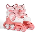 thumbnail image 6 of EONROACOO 2-in-1 Toddler Kids Roller Skates for Girls Boys, Adjustable Sizes, Light up(M,Pink), 6 of 10