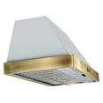 thumbnail image 3 of Forno Vittorio 48-Inch Wall Mount Range Hood, White with Antique Brass Trim, 424 CFM Airflow, Dishwasher-Safe Baffle Filters, Remote Control, 3-Speed Fan, Bright LED Lighting, 3 of 5