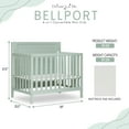 thumbnail image 6 of Dream On Me Bellport 4 in 1 Convertible Mini/Portable Crib in Light Seafoam Green, Non-Toxic Finish, Made of Sustainable New Zealand Pinewood, with 3 Mattress Height Settings, 6 of 8