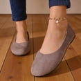 thumbnail image 5 of Gpaecead Women's Flat Shoes Round Toe Flocked Fabric Soft Sole Slip On Comfort Shoes For Casual Work Home Khaki, 5 of 8