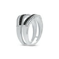 thumbnail image 4 of 10kt White Gold Womens Round Black Color Enhanced Diamond Wrap Ring Guard Enhancer 1/2 Cttw, 4 of 4