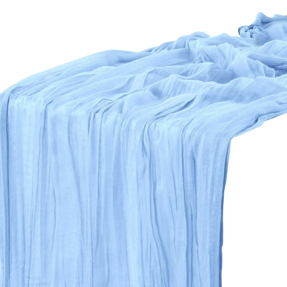 Light Blue Table Runner Cheesecloth Gauze Rustic Premium Cotton Cheese Cloth Table Runner 120 Inch 10 Ft for Wedding Bridal Long Sheer Boho Home Decorationsciozy