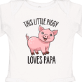 thumbnail image 4 of Inktastic This Little Piggy Loves Papa- cute Boys or Girls Long Sleeve Baby Bodysuit, 4 of 5