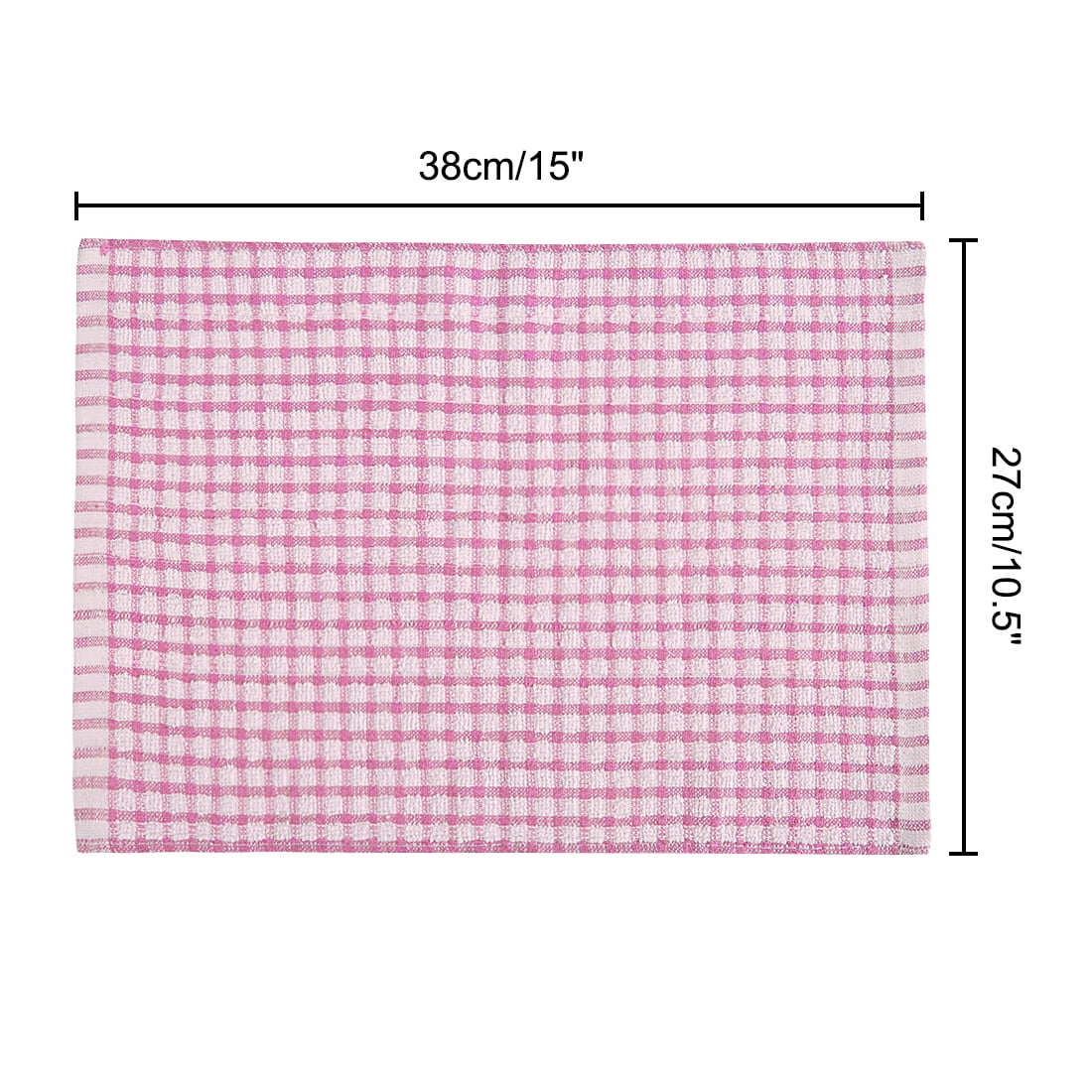 Unique Bargains Cotton Absorbent Kitchen Dish Cleaning Towels Pink