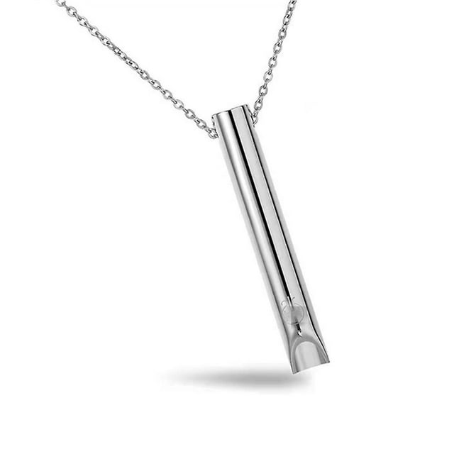 Mujeres Hombres Alivio del estrés Respiración consciente Collar Meditación Relajación Colgante Cadena-Plata- Computadora Computadora Computadora portátil