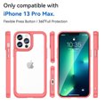 thumbnail image 3 of Dteck iPhone 13 Pro Case Clear, Shockproof Bumper Protective Cell Phone Back Cover Transparent TPU and Rubber 4 Corners Slim Fit Flexible Skin for Apple iPhone 13 Pro 6.1" 2021, Red, 3 of 9