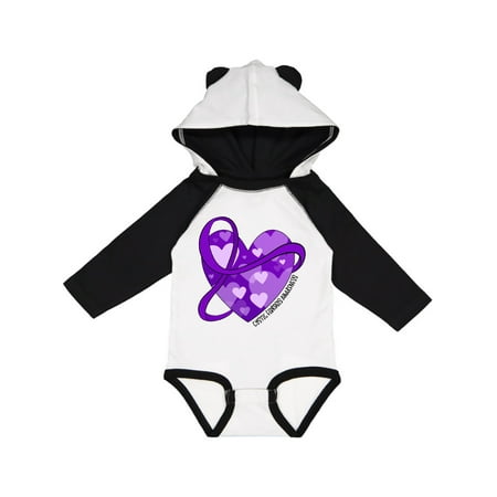 

Inktastic Cystic Fibrosis Awareness- Purple Ribbon Around Heart Gift Baby Boy or Baby Girl Long Sleeve Bodysuit