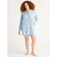 thumbnail image 3 of Joyspun Women’s Woven Long Sleeve Button Front Sleepshirt, Sizes XS-3X, 3 of 5