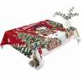 thumbnail image 2 of Red Christmas Snowman Table Cloth Waterproof Tablecloths, Xmas Tree Snowflake Botanical Tablecloth Dining Table Cover for Kitchen Party Tabletop Outdoor, Rectangle Tablecloth 60x84 Inch, 2 of 9