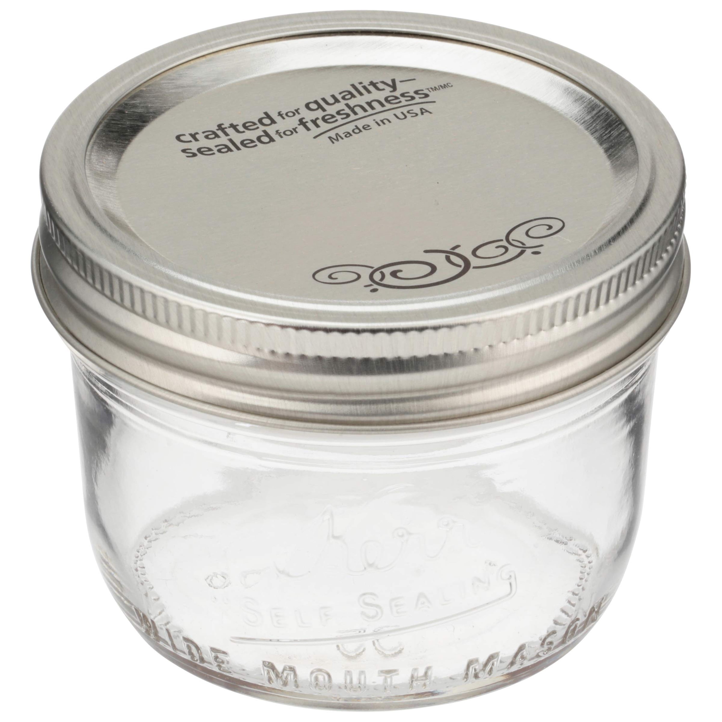 8 oz. Wide Mouth Canning Jar with 2 Piece Metal Lid - Oak Barrel Winecraft