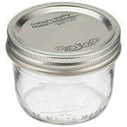 Kerr Glass Mason Jar W/ Lid & Band, Wide Mouth, 8 Ounces, 12 Count