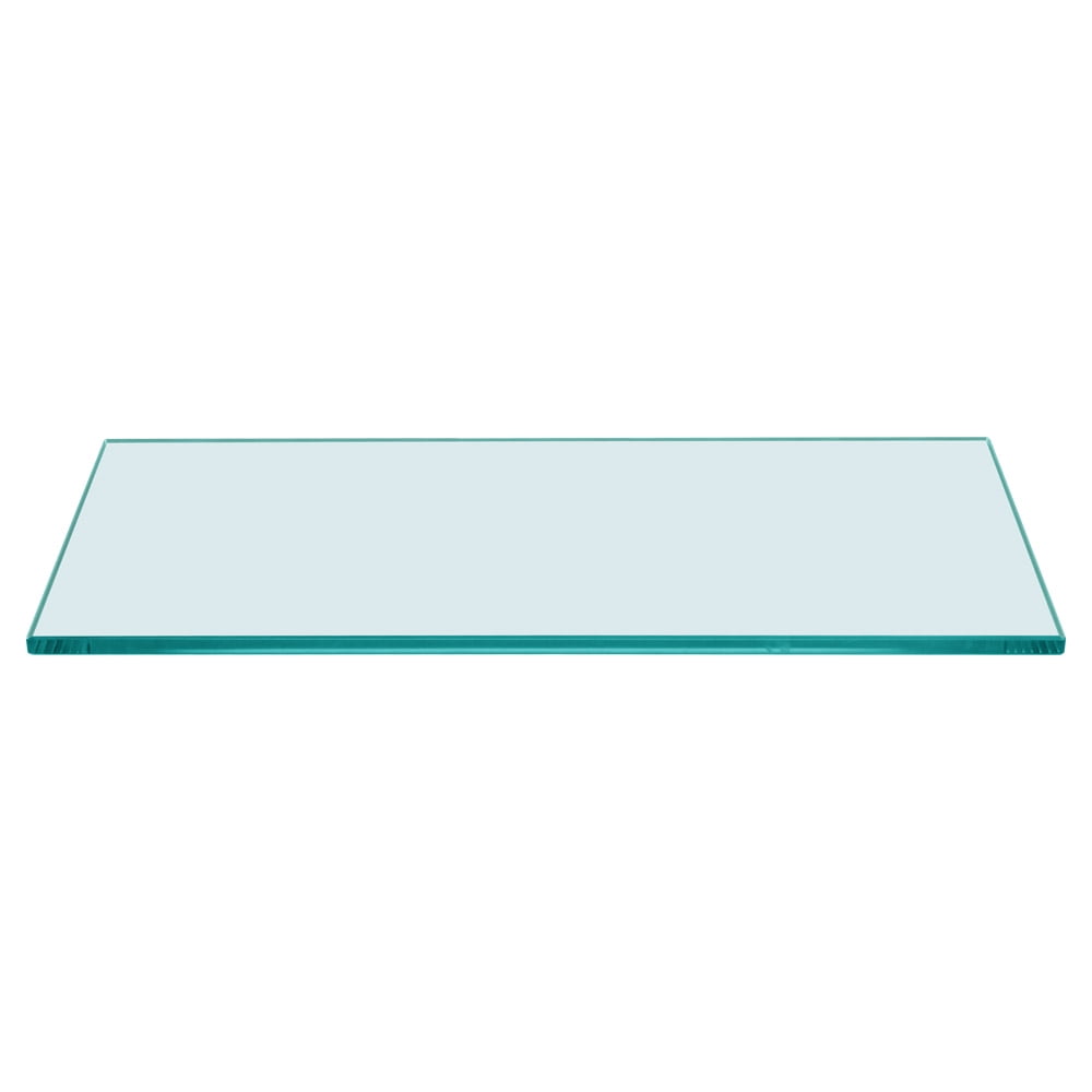 12" x 21" Inch Clear Rectangle Floating Tempered Glass Shelf Kit 3/8" Thick 