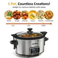 thumbnail image 6 of Heynemo 4QT Programmable Slow Cooker with Locking Lid, Removable Ceramic Pot, 3 Heating Settings & Timer, Dishwasher-Safe, Stainless Steel, 6 of 9