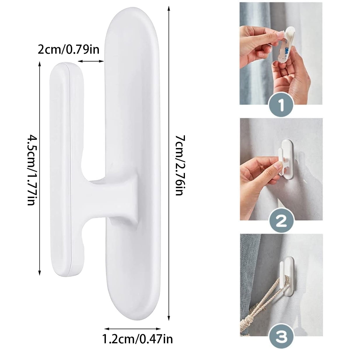 Grevosea 8 Pieces Blind Cord Winding Safety Blind Cord Hooks Blind Cord  Holder Adhesive Wall Hook Wrap Cleats Baby Proofing for Home Office Window