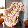 thumbnail image 4 of Manta de franela a cuadros con hojas de calabaza para sofá cama, manta suave y cálida para otoño, decoración otoñal, ambiente acogedor para el hogar, 60 x 50 pulgadas, 4 of 5