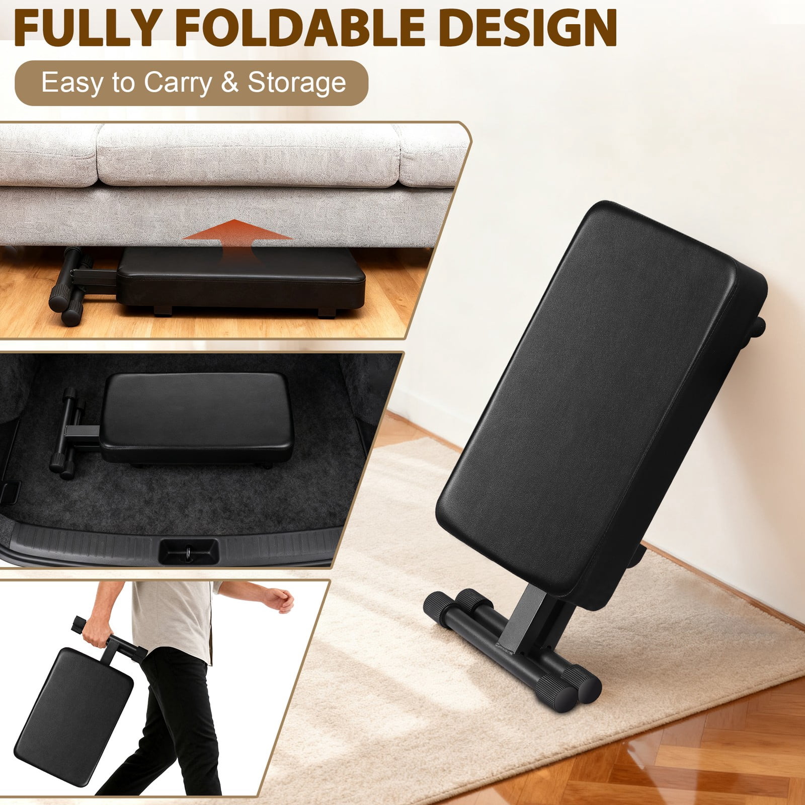 Adjustable Piano Bench, Waterproof Synthetic Leather Padded Stool, X-Style Piano Stool with Thicken Soft Cushion, Keyboard Bench for Keyboards Piano Guitar,Black