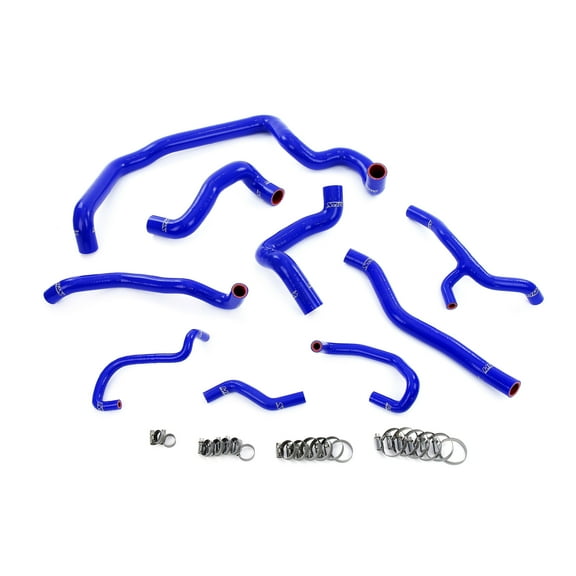HPS Performance Blue Silicone Radiator, Heater, Water Pump, Expansion Tank Coolant Hoses Compatible for 2011-2015 Mini Cooper 1.6L Turbo (N18) Manual Trans, 57-1997-BLUE