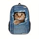 thumbnail image 1 of 1pc Mochila Escolar Creativa Con Estampado De Perro Y Gato Lindo Para Niños Y Niñas, Mochila Impresa De Mezclilla, Mochila De Viaje Al Aire Libre, 1 of 4