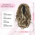 thumbnail image 2 of Ponytail Extension, Claw Clip in Ponytail Hair Extensions 10 Inch Short Curly Ponytail Natural Wavy Synthetic Hairpiece for Women Daily Use - Chestnut Brown with Beach Blonde Highlights, 2 of 6