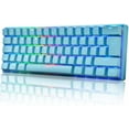 thumbnail image 1 of MK21 60% Mechanical Gaming Keyboard Mini Portable with Rainbow RGB Backlit Full Anti-Ghosting 61 Key Ergonomic Metal Plate Wired Type-C USB Waterproof for Typist Laptop PC Mac Gamer (Blue/Blue Switch), 1 of 7
