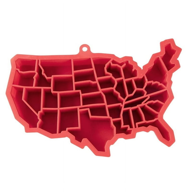 Bandeja de cubitos de hielo con forma de mapa de Estados Unidos, fabricante de bolas de hielo de América, moldes de cubitos de hielo de silicona de EE. UU.