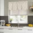 thumbnail image 4 of Vintage Wheat Color Curtain Valances for Windows, Kitchen Valance Window Treatments Panel 2 Pack, Geometric Abstract Diamonds Plaid Rod Pocket Short Curtains for Bathroom Bedroom 42 x 12 Inch, 4 of 8