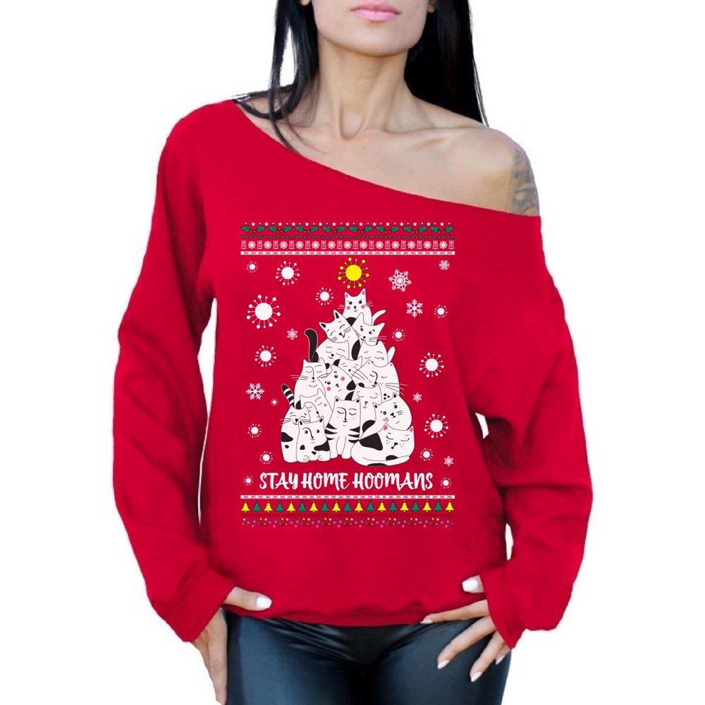 Awkward Styles Merry Christmas Off Shoulder Women Sweatshirt Stay
