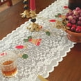 thumbnail image 3 of Sunyuer Christmas Table Runner 72 Inches - WhiteLace Snowflake Santa Claus Table Runner for Christmas Table Decorations - See-Through Xmas Table Runner for Winter Home Dining Room Decorations Indoor, 3 of 7