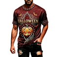 thumbnail image 3 of CONZONE Mens Halloween T-Shirts Letter Pumpkin Graphic Tees for Men Short Sleeve Crew Neck Fashion Tops, 3 of 3