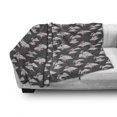 thumbnail image 2 of Floral Soft Flannel Fleece Throw Blanket, Repetitive Japanese Sakura Blossom on Cloud Simplistic Illustration, Cozy Plush for Indoor and Outdoor Use, 60" x 80", Dimgray Baby Pink, by Ambesonne, 2 of 5