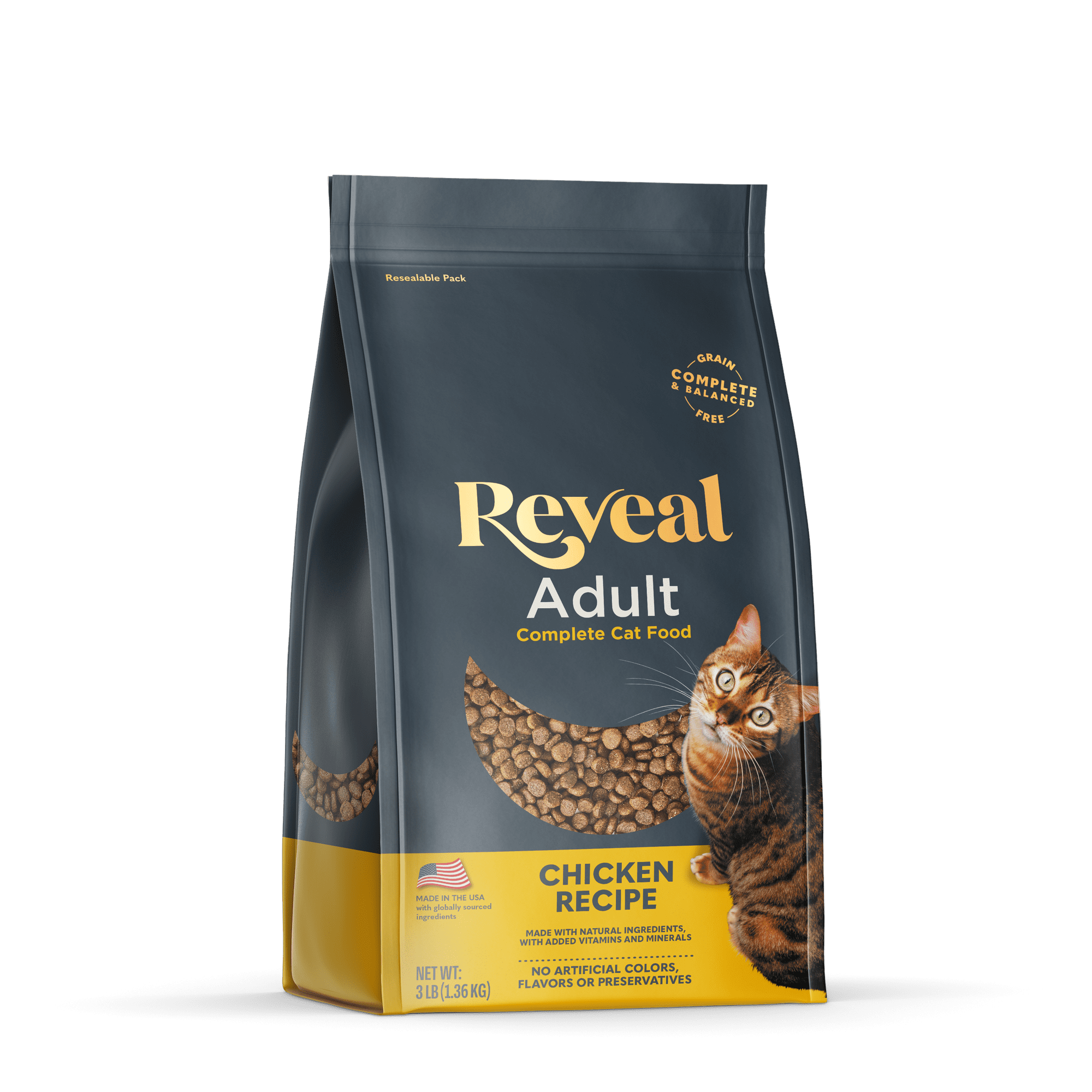 Reveal Pet Food, Natural Dry Cat Food, Chicken Recipe, 3lb Bag