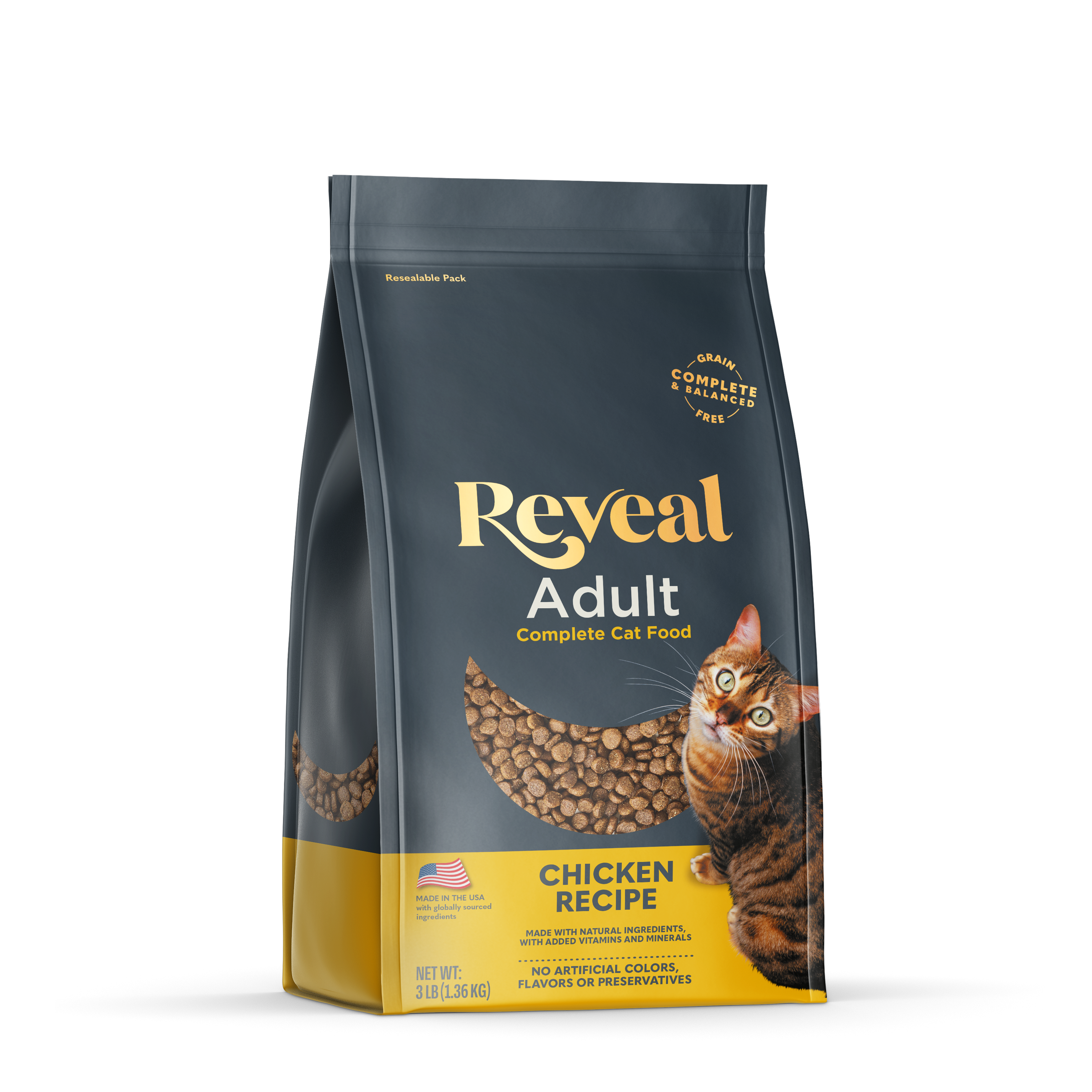 Reveal Pet Food, Natural Dry Cat Food, Chicken Recipe, 3lb Bag