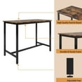 thumbnail image 4 of Paproos Bar Table Set of 5, 5 Piece Counter Height Dining Table and Upholstery Chais Set for Kitchen Patio Breakfast Nook, Dining Room Pub Bistro Table and Bar Stools with Backrest Set, Rustic Brown, 4 of 12