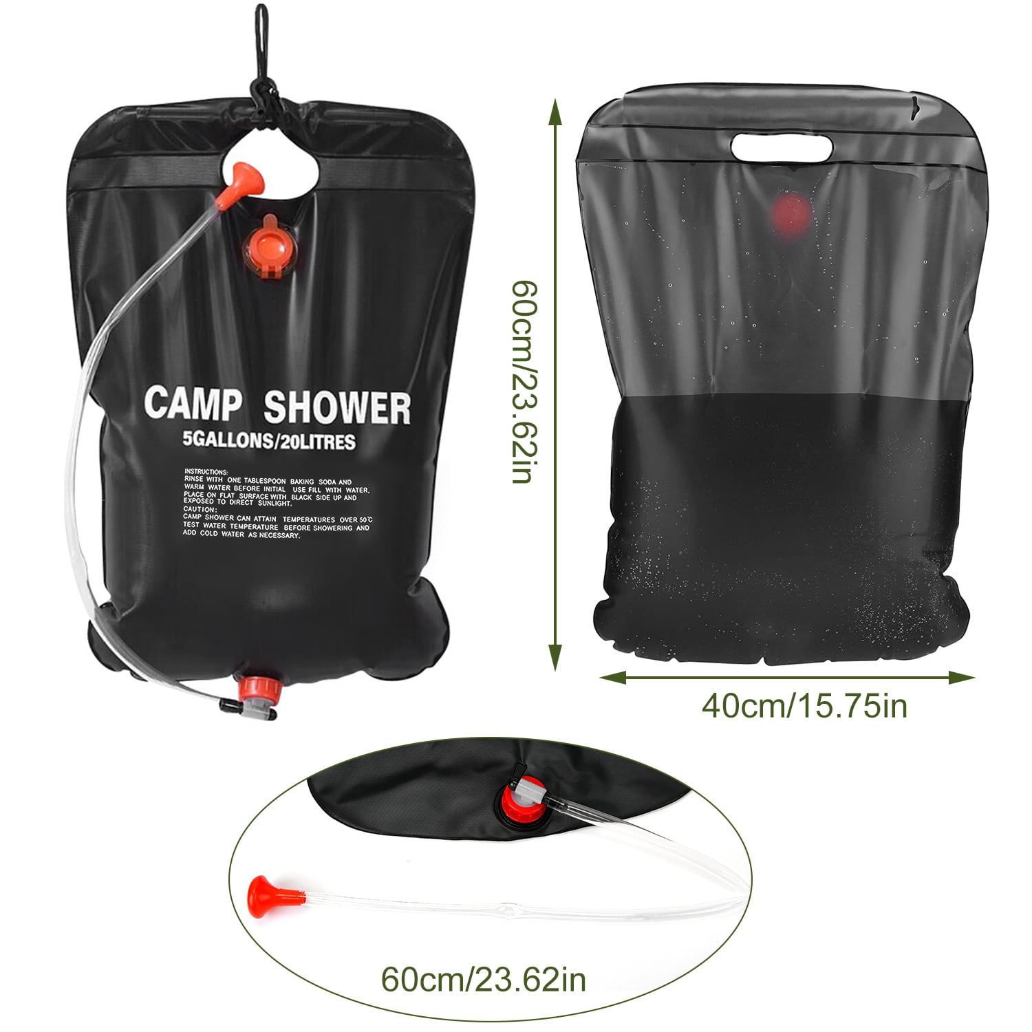 20L Solar Outdoor Camping Shower Showering Water Heater Heating Bag – High  Speed Tactical & Safety Solutions LLC