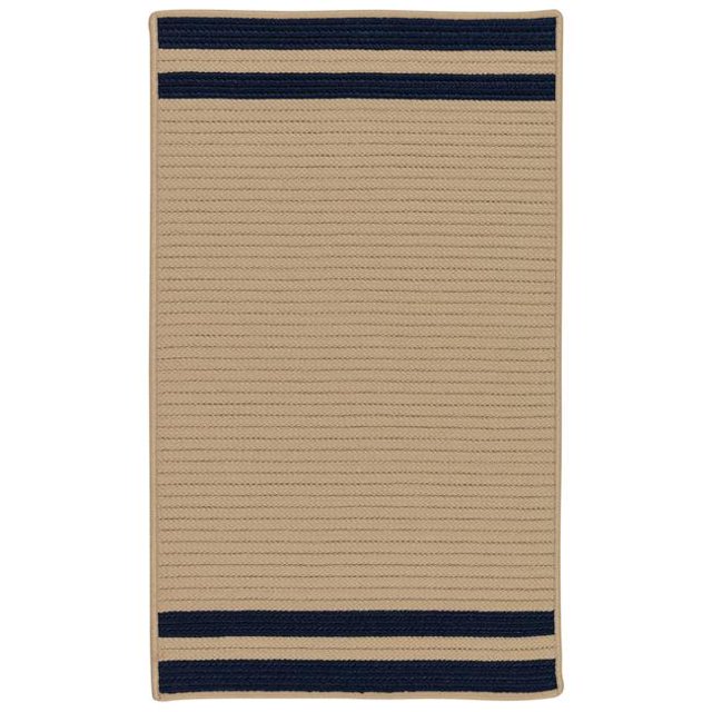 Colonial Mills Rug DE75R144X180S Denali End Stripe Braided Area Rug Navy - 12 x 15 ft.