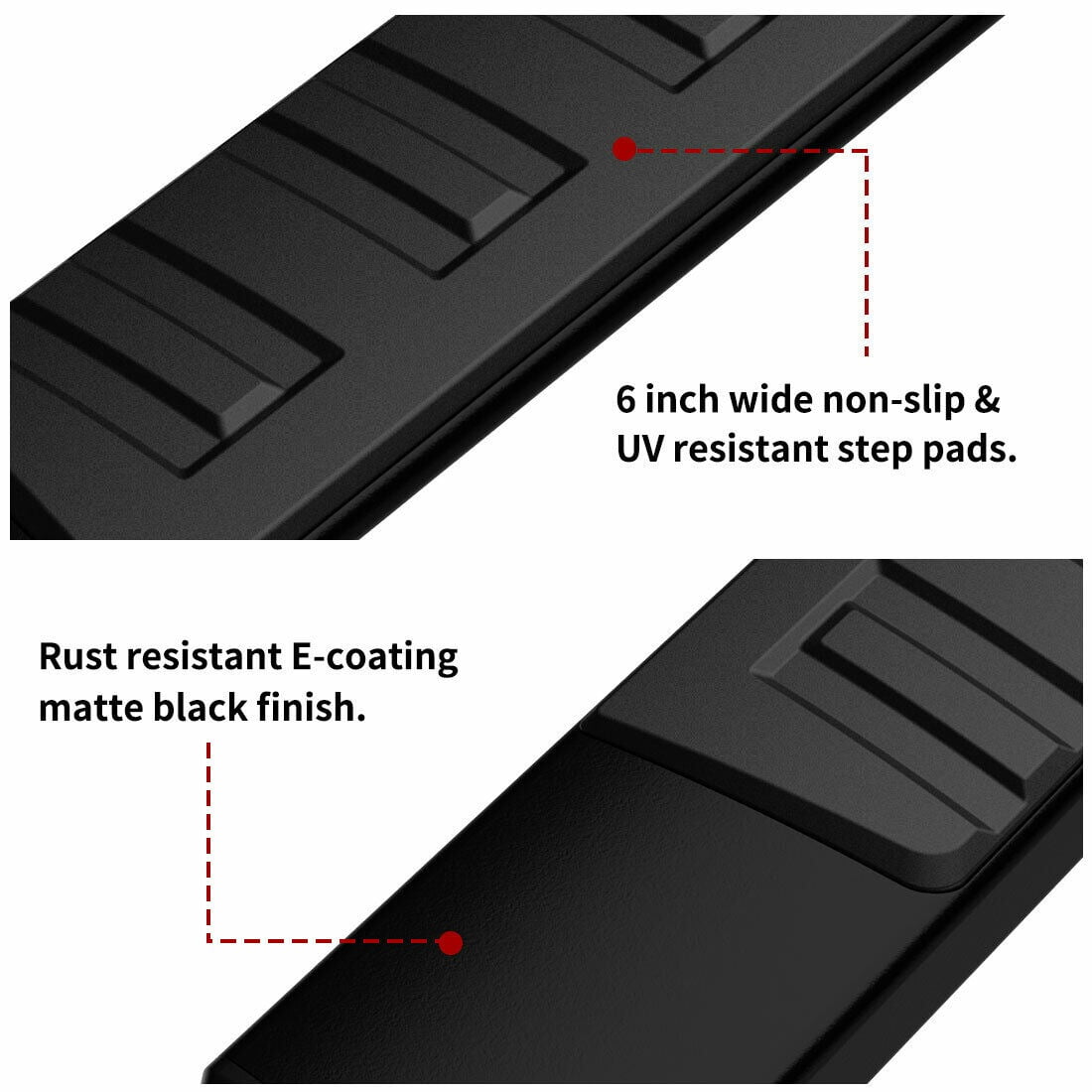 RVNI Running Board for 2004-2023 Nissan Titan Crew Cab/16-23 Titan XD Crew Cab Nerf Bars Side Steps Black 6 inch
