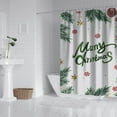 thumbnail image 2 of Shower Curtain for Bathroom Christmas Snowflake Triangle Tree Shower Curtains Durable Funny Shower Curtain Hooks Included,72x72Inch, 2 of 5