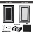 thumbnail image 3 of Reversible Waterproof Outdoor Patio Rug,Lightweight Plastic Straw Mat ,Modern Bordered Design, Large Area Carpet,for Patio, RV, Porch,Black,10x14FT, 3 of 8