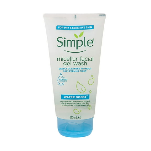 Simple Water Boost Micellar Facial Gel Wash, 150 ml/5.07 oz