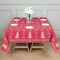 thumbnail image 3 of Christmas Square Tablecloth 42x42 Inch – Waterproof Polyester Printed Table Cover, Wrinkle Resistant & Washable for Kitchen Dining Picnic Party Decor, Single-v4-15, White, 3 of 6