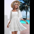 thumbnail image 4 of Vestido Informal de para Mujer, con Mangas Largas Tipo Farol, Cintura Alta y Lazo en la Espalda, Corte A. XL, 4 of 9